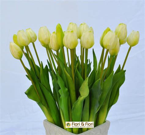 Tulipano artificiale èlite bianco in materiale di ottima qualità