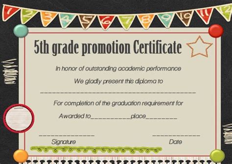 5th Grade Graduation Certificate Template Free Printable Templates