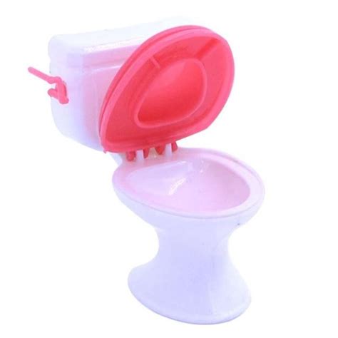 Dollhouse Furniture Bathroom Plastic Toilet Doll Toys Dongzhur Play House Toy Accessories