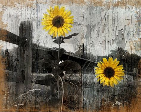 Decorate your home with honey bee and sunflower mason jar. Rustic Sunflower Country Farmhouse Home Decor Wall Art ...
