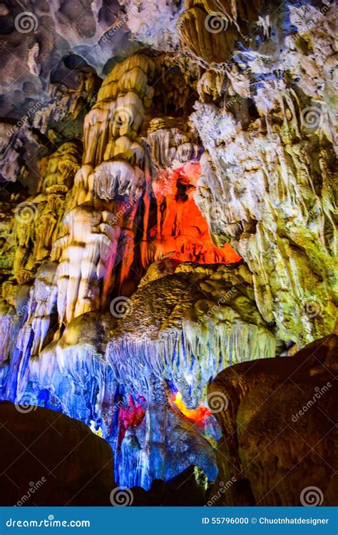 Thien Cung Cave In Ha Long Bay Vietnam Stock Photo Image Of
