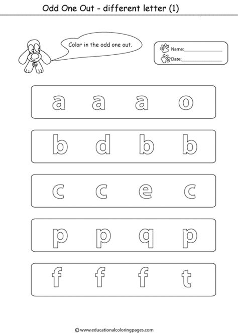 Odd One Out Coloring Educational Fun Kids Coloring Pages And