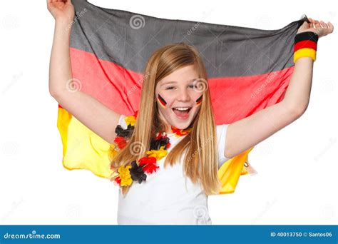 Girl Cheers For The German Soccer Team Stock Photo Image Of