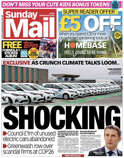 Sunday Mail Front Page 26th Of September 2021 Tomorrow S Papers Today