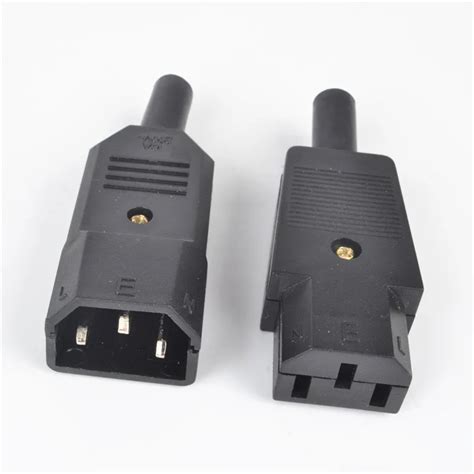 1set New Diy 10a 250v Black Iec C13 C14 Female Male Plug Rewirable