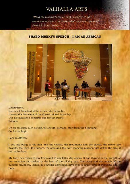 Thabo Mbekis Speech I Am An African