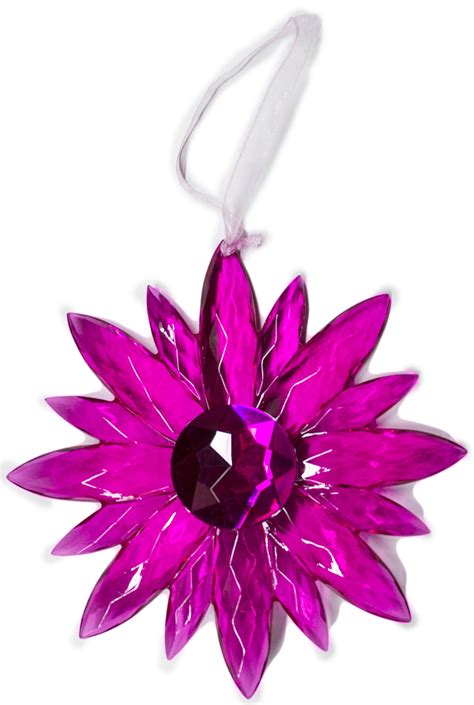 Crystal Expressions Acrylic 5 Inch Small Jewel Flower Ornament