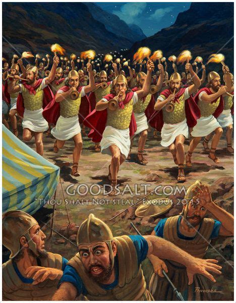 The Three Hundred Soldiers Of Gideon Attacked The Midianite Camps And The Midianite Soldiers Ran