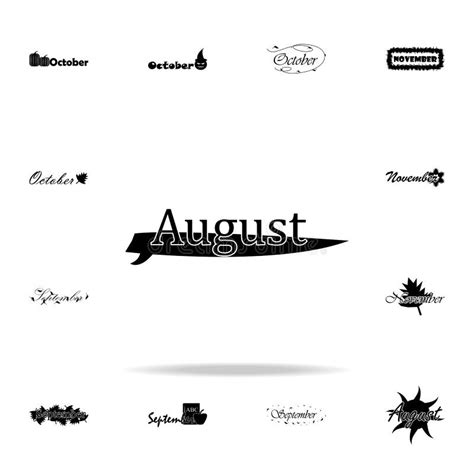 August Universal Monthly Planner Template Stock Vector Illustration