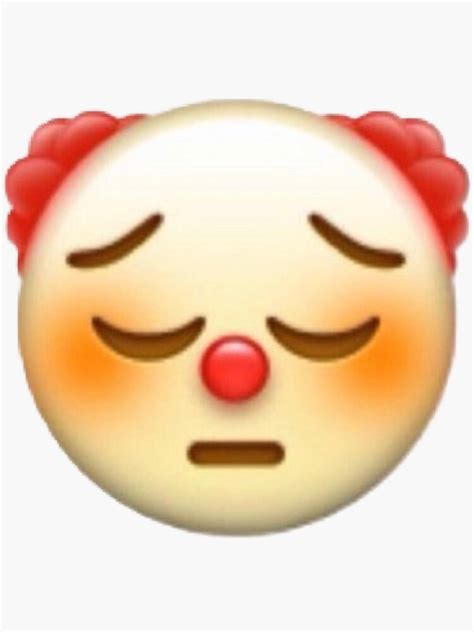 The clown face emoji first appeared in 2016. "Sad Clown Emoji" Sticker by jarcia | Redbubble