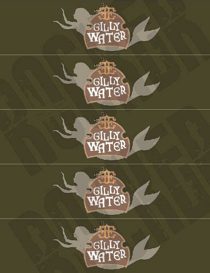 Custom Harry Potter Theme Gillywater Water Bottle Labels Instant