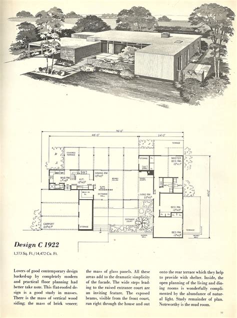 Vintage House Plans 1960s Homes Mid Century Homes Modern Floor