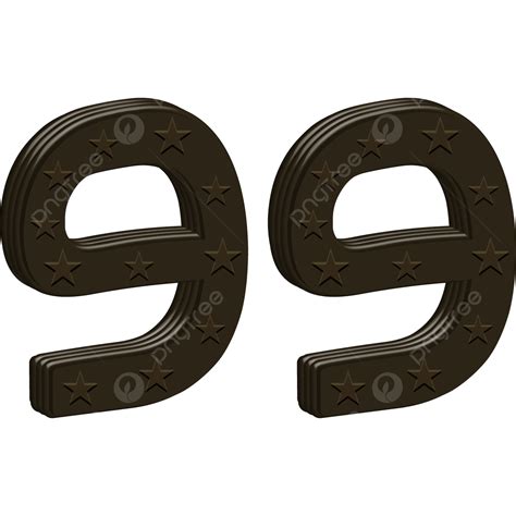Transparent Numbers Vector Hd Images Realistic 3d Number 99 Isolated