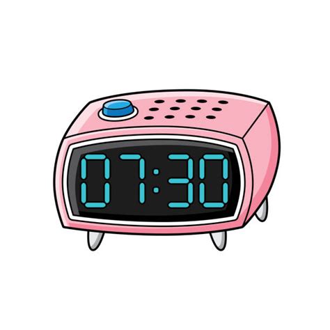 Best Pink Digital Alarm Clock Illustrations Royalty Free Vector