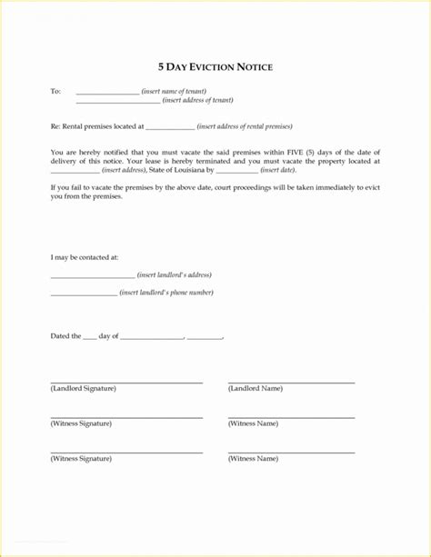 Costum 10 Day Eviction Notice Template Word Example