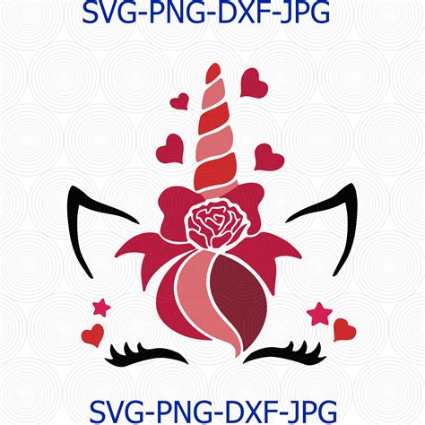 Unicorn With Hearts Svg Valentine S Day Unicorn Svg For Silhouette