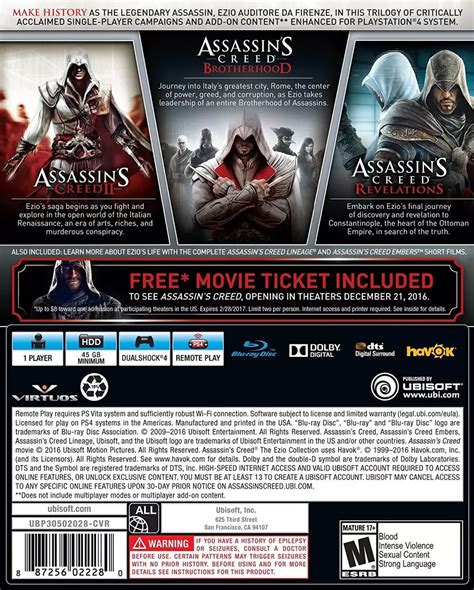 Assassins Creed The Ezio Collection For Playstation Ubisoft
