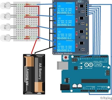 Relay Module Interfacing With Arduino Code And Circuit Diagam