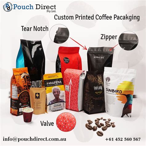 We Manufacture Custom Printed Coffee Bags With Extra Fitment Printed