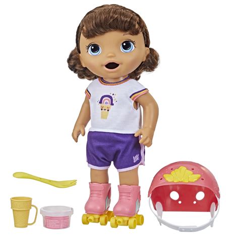 Baby Alive Roller Skate Baby Doll With Brown Hair 12 Inch Doll Only