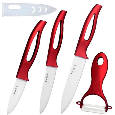 Xyj Ceramic Knife Set 3 Inch Paring 4 Inch Utility 5 Slicing Knife