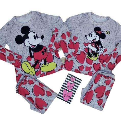 Kit Pijamas Adultos Mickey E Minnie 2 Conjuntos Elo7