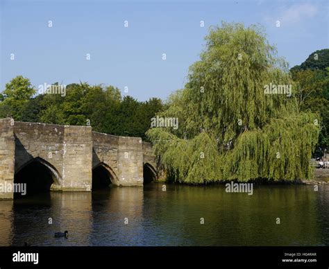 Bridge Over River Wye Bakewell Derbyshire Stock Photo Alamy