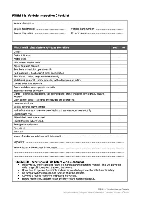 Mock osha inspection report and. Vehicle+Safety+Inspection+Checklist+Form | Vehicle ...