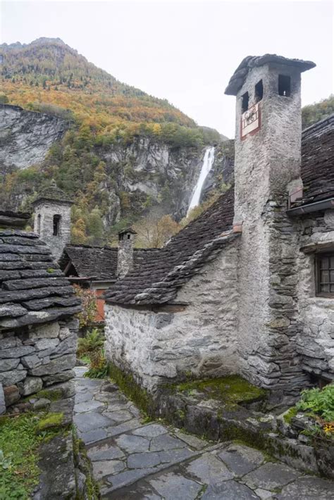 The Foroglio Waterfall And Village Best Waterfall In Canton Ticino