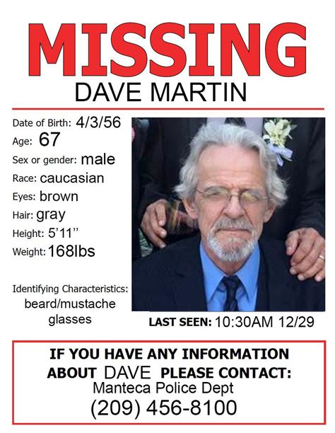 Missing Person Alert Rmanteca