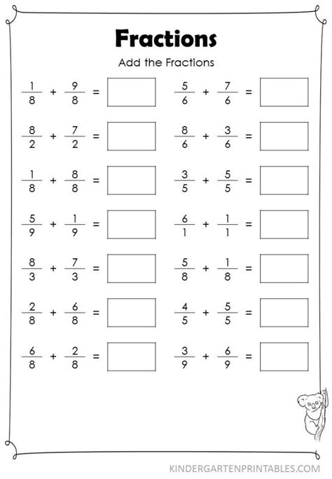 Adding Fractions With Whole Numbers Worksheets