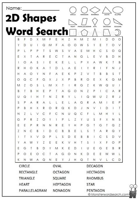 Shapes Word Search Puzzles Images And Photos Finder