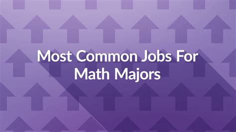 12 Jobs For Math Majors Youtube