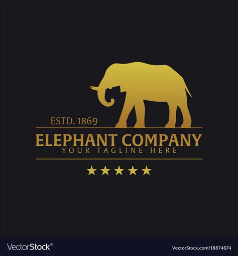 Elephant Company Logo Or Emblem Logo Royalty Free Vector