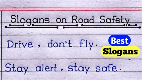 Slogans On Road Safety In English Writing Road Safety Slogans In English Writing Youtube