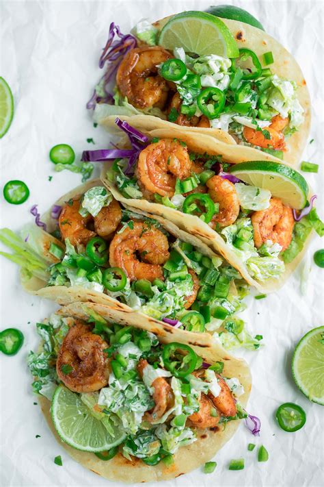 Cilantro Lime Shrimp Tacos With Cool Ranch Slaw Peas And