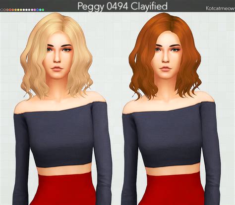 Kotcatmeow Peggy 0494 Hair Clayified Mesh Love 4 Cc Finds Sims