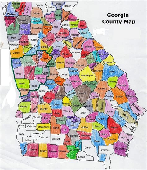 Georgia Political Map By County Map Of World