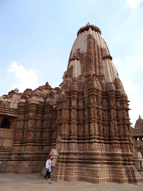 Unesco World Heritage Site In Central India Khajuraho With Sculptured