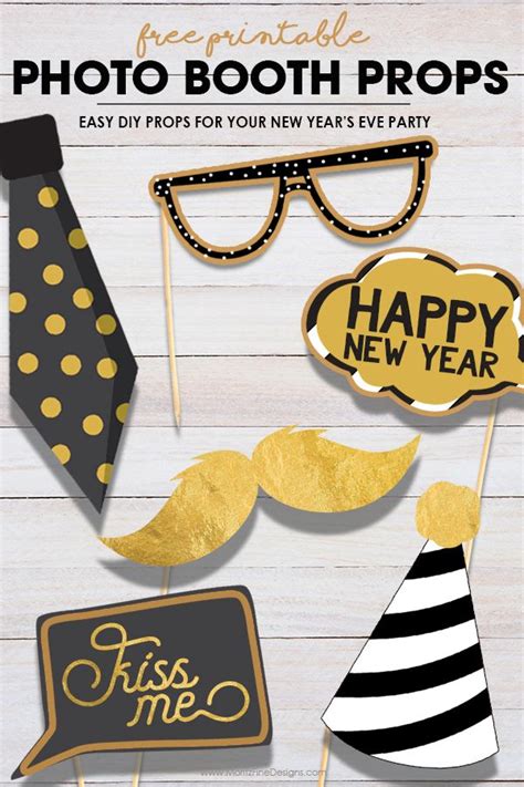 New Years Eve Photo Booth Props Free Diy Printable Diy Photo Booth