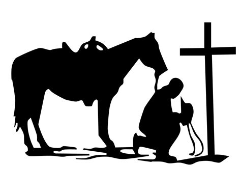 Praying Cowboy Silhouette Clip Art Library