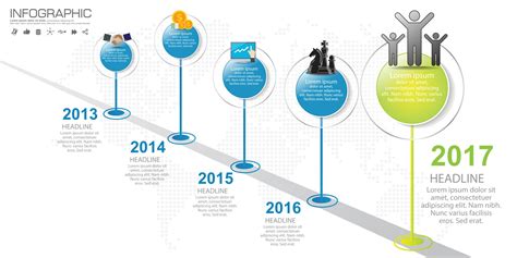 Timeline Infographic Road Map With Businessicons Designed For Template
