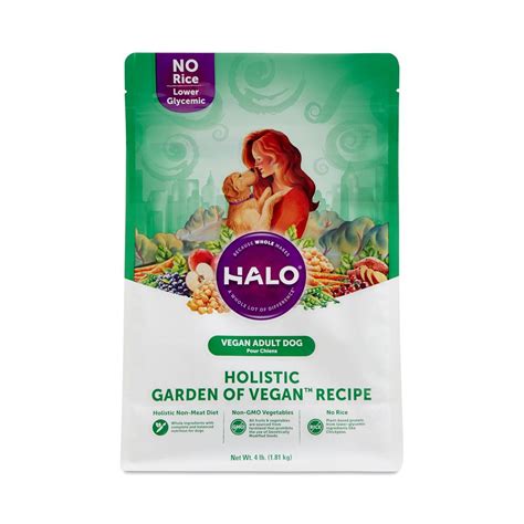 Halo is a company dedicated to creating exceptional food that dogs love and pet parents trust. Halo Holistic Vegan Dry Dog Food for Adult Dogs, Garden of ...
