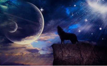 Howling Wolf Moon Fantasy Photoshop Glitter Epic