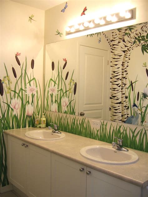 Pondmural Finished6 Image Bathroom Mural Painting Bathroom