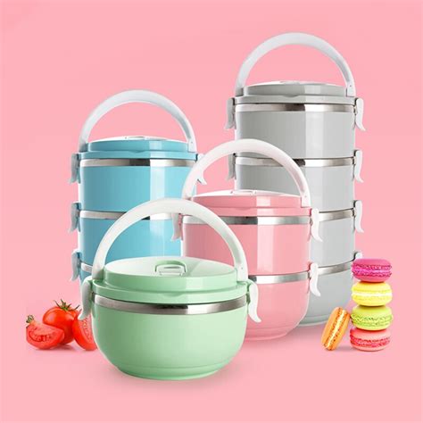 Food Container Lunch Box 4 Colors Portable Healthy
