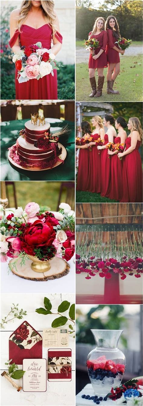 Red Wedding Color Ideas Fall Winter Wedding Theme Ideas Red Wedding