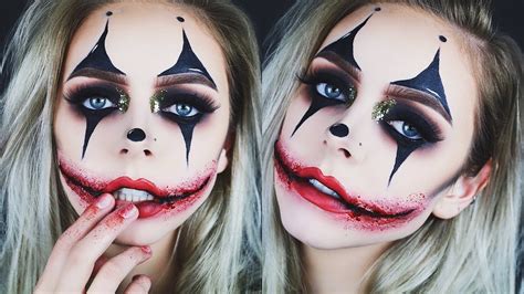 Creepy Glamorous Clown Halloween Makeup Youtube