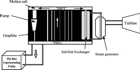 Schematic Diagram Of The Molten Salt Reactor Download Scientific Diagram