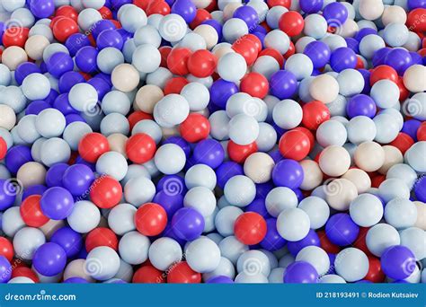 Blue Red And White Balls Or Spheres Background 3d Render Illustration